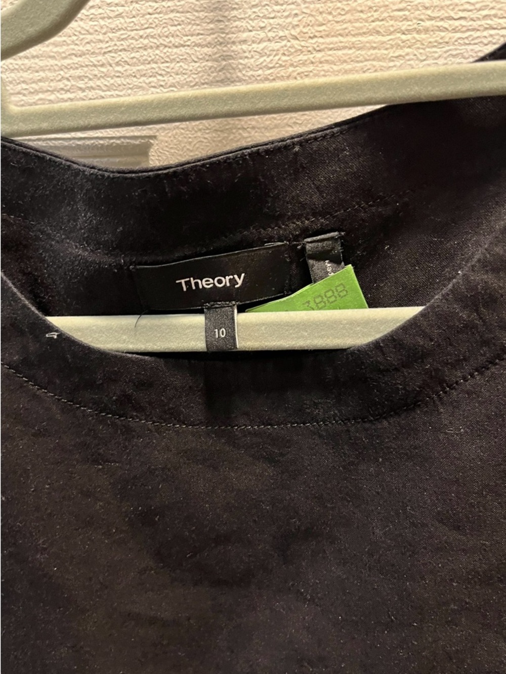 Theory Black Suede-Look Crewneck Top